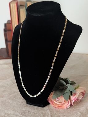 FJ Fallon Gold Tone Women's Figaro Link Necklace Everyday Wear